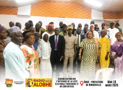 Bingerville: la CEI locale sensibilise les populations sur la liste électorale provisoire.